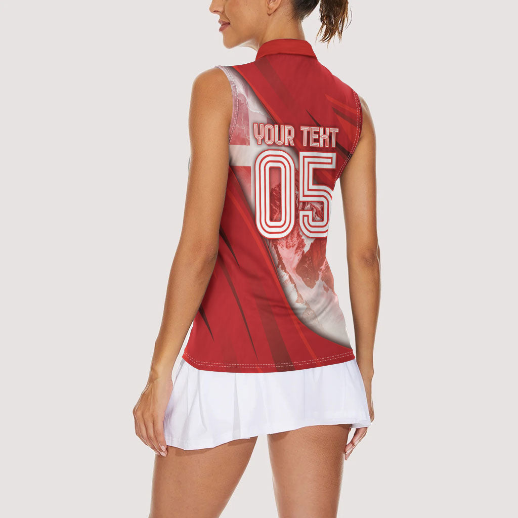 Custom Turkey Football Women Sleeveless Polo Shirt Matterhorn Snow Shield