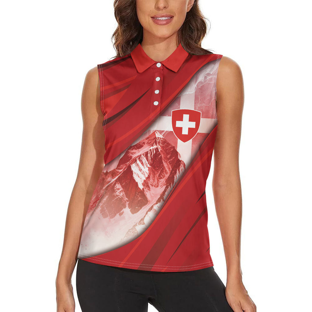 Custom Turkey Football Women Sleeveless Polo Shirt Matterhorn Snow Shield