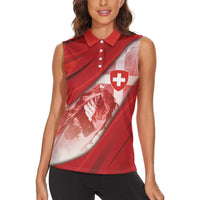 Custom Turkey Football Women Sleeveless Polo Shirt Matterhorn Snow Shield