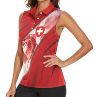 Custom Turkey Football Women Sleeveless Polo Shirt Matterhorn Snow Shield
