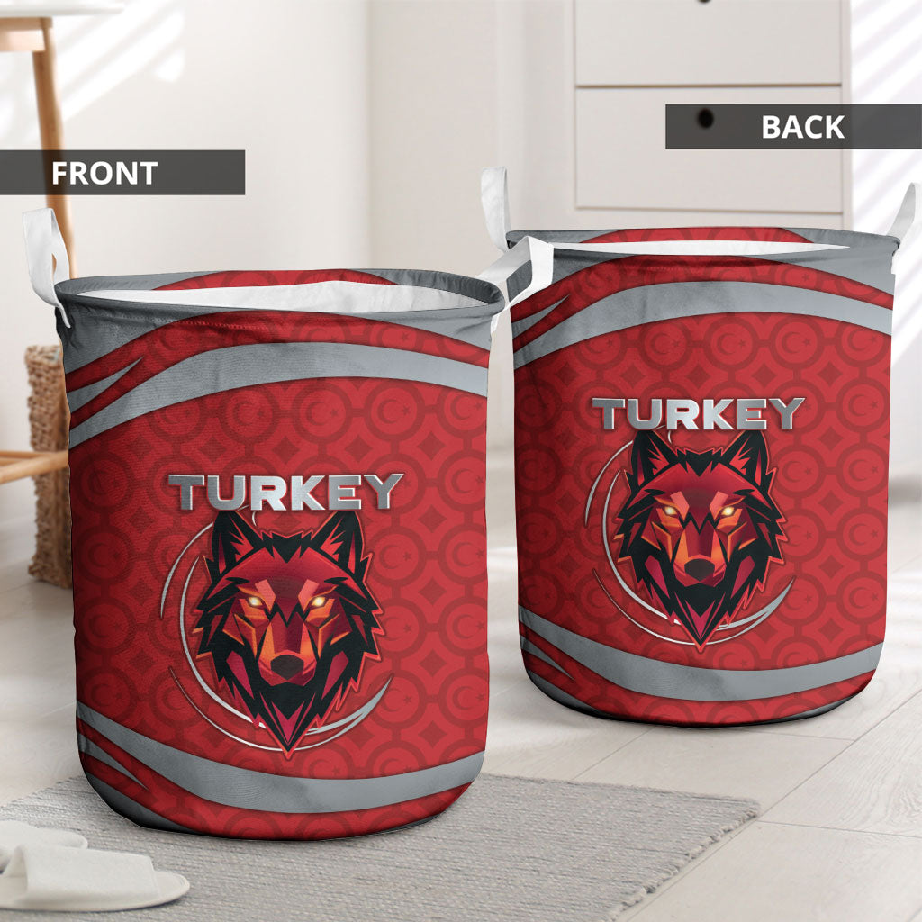Turkey Football Laundry Basket Asena Wolf Crest Unique Style