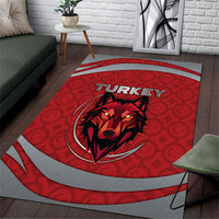 Turkey Football Area Rug Asena Wolf Crest Unique Style