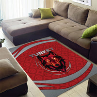 Turkey Football Area Rug Asena Wolf Crest Unique Style
