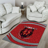 Turkey Football Area Rug Asena Wolf Crest Unique Style