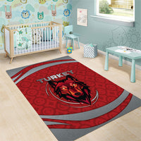 Turkey Football Area Rug Asena Wolf Crest Unique Style