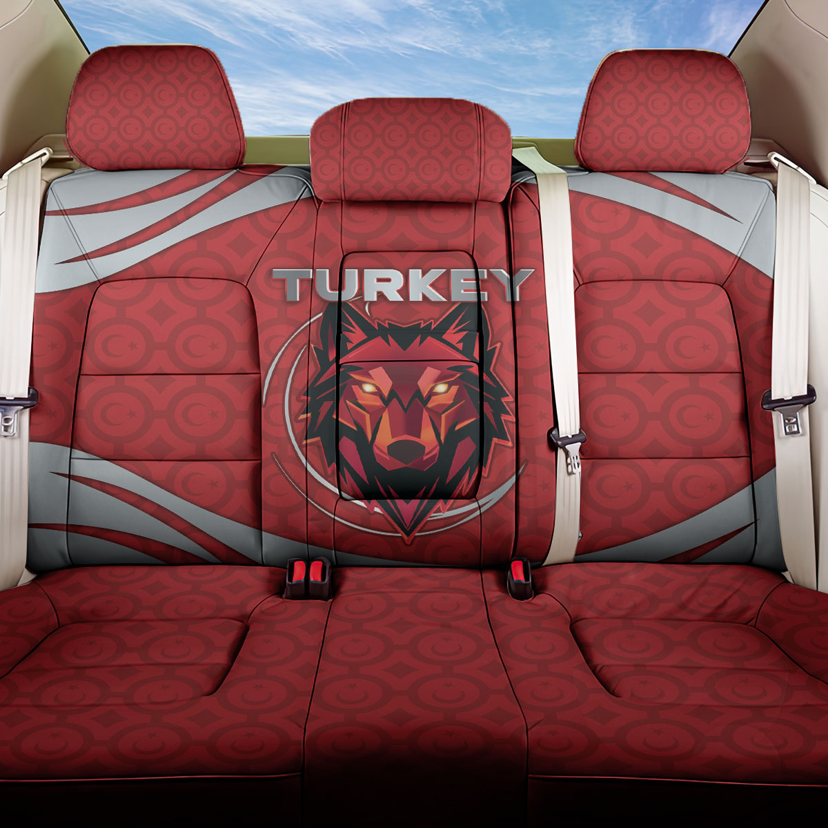 Switzerland Football Back Car Seat Cover Asena Wolf Crest Unique Style