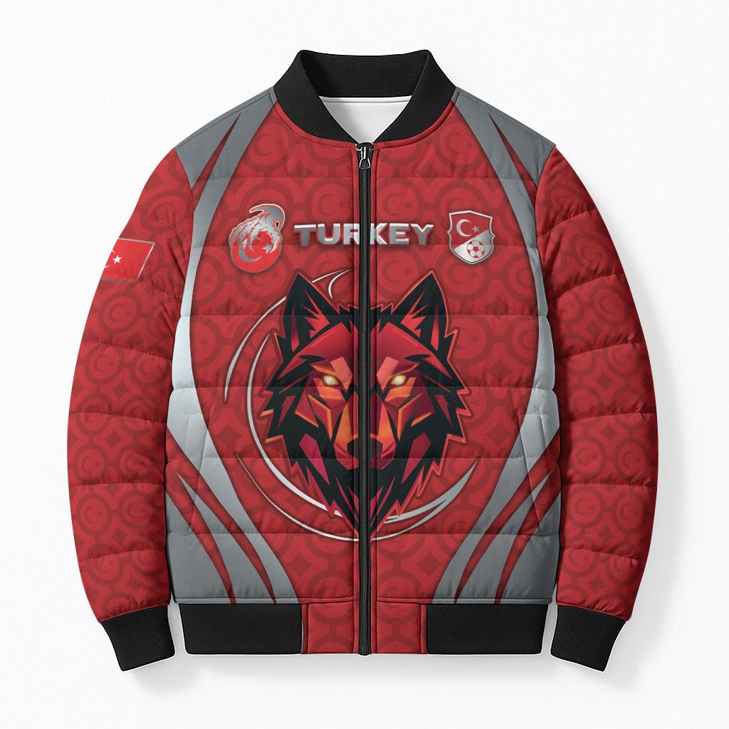 Custom Turkey Football Bomber Puffer Jacket Asena Wolf Crest Unique Style