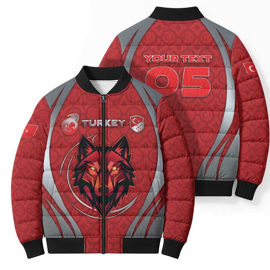 Custom Turkey Football Bomber Puffer Jacket Asena Wolf Crest Unique Style