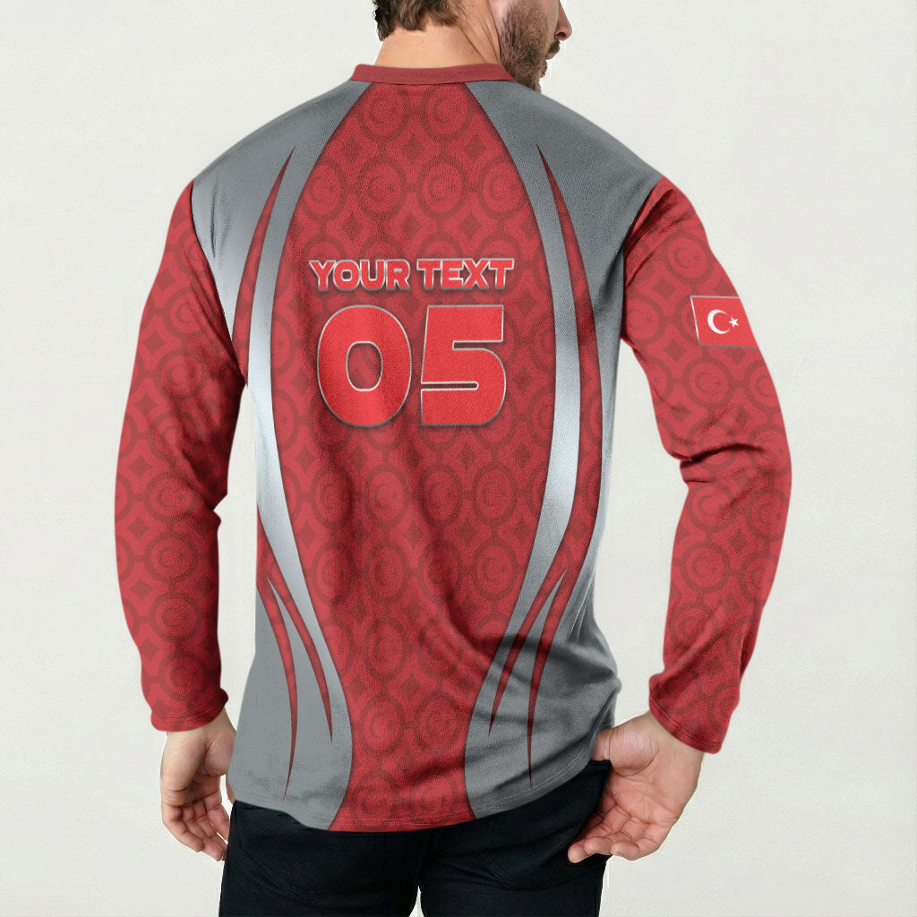 Custom Turkey Football Button Sweatshirt Asena Wolf Crest Unique Style