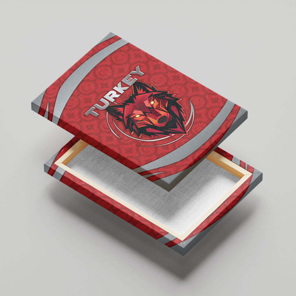 Turkey Football Canvas Wall Art Asena Wolf Crest Unique Style