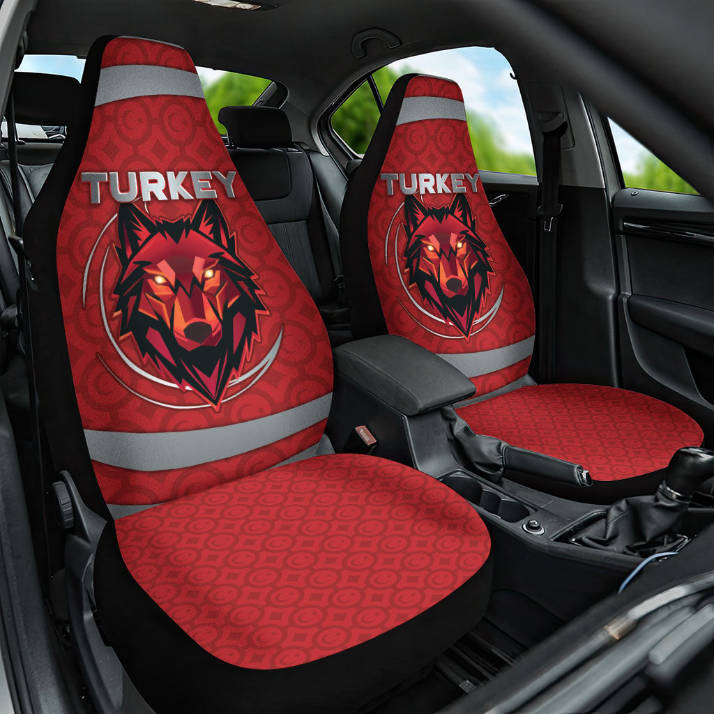 Turkey Football Car Seat Cover Asena Wolf Crest Unique Style