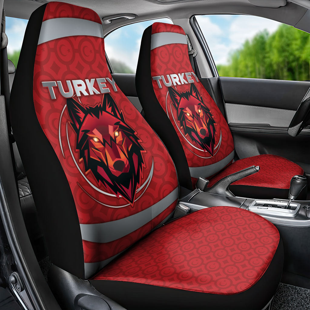 Turkey Football Car Seat Cover Asena Wolf Crest Unique Style