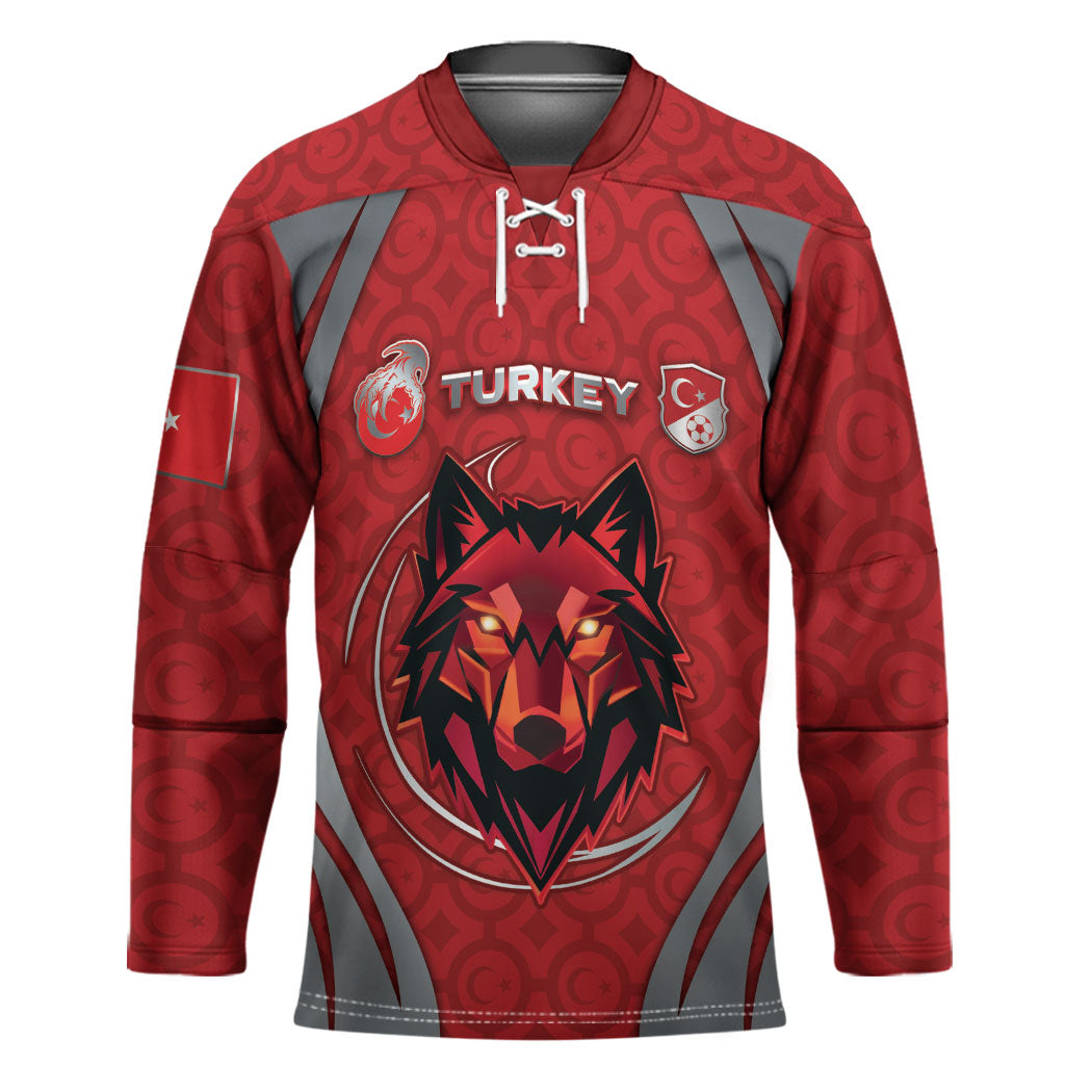 Custom Turkey Football Hockey Jersey Asena Wolf Crest Unique Style
