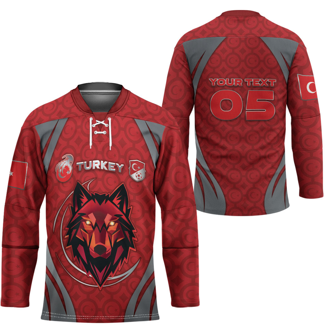 Custom Turkey Football Hockey Jersey Asena Wolf Crest Unique Style