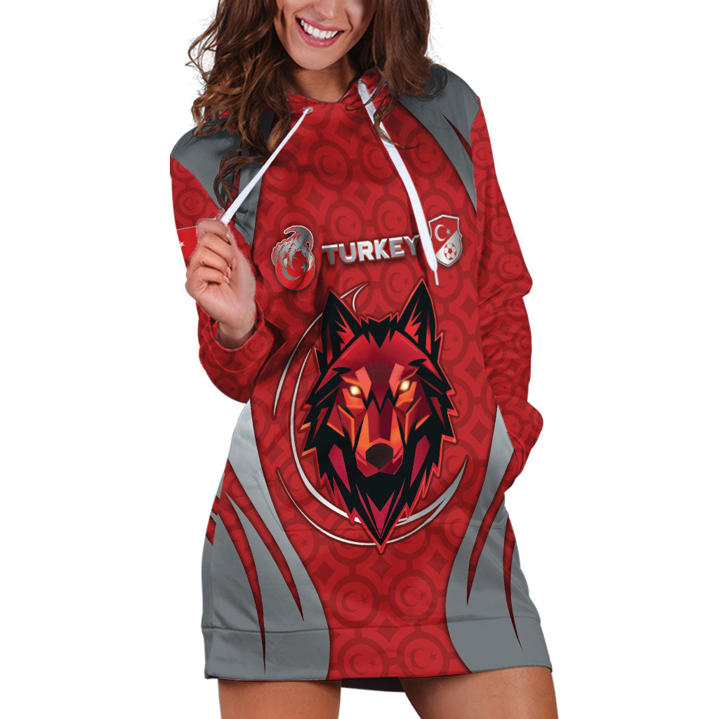 Custom Turkey Football Hoodie Dress Asena Wolf Crest Unique Style
