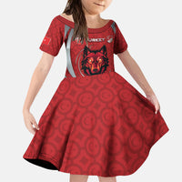 Custom Turkey Football Kid Short Sleeve Dress Asena Wolf Crest Unique Style