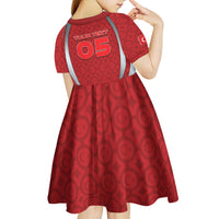 Custom Turkey Football Kid Short Sleeve Dress Asena Wolf Crest Unique Style