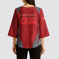 Custom Turkey Football Kimono Sleeve Blouse Asena Wolf Crest Unique Style