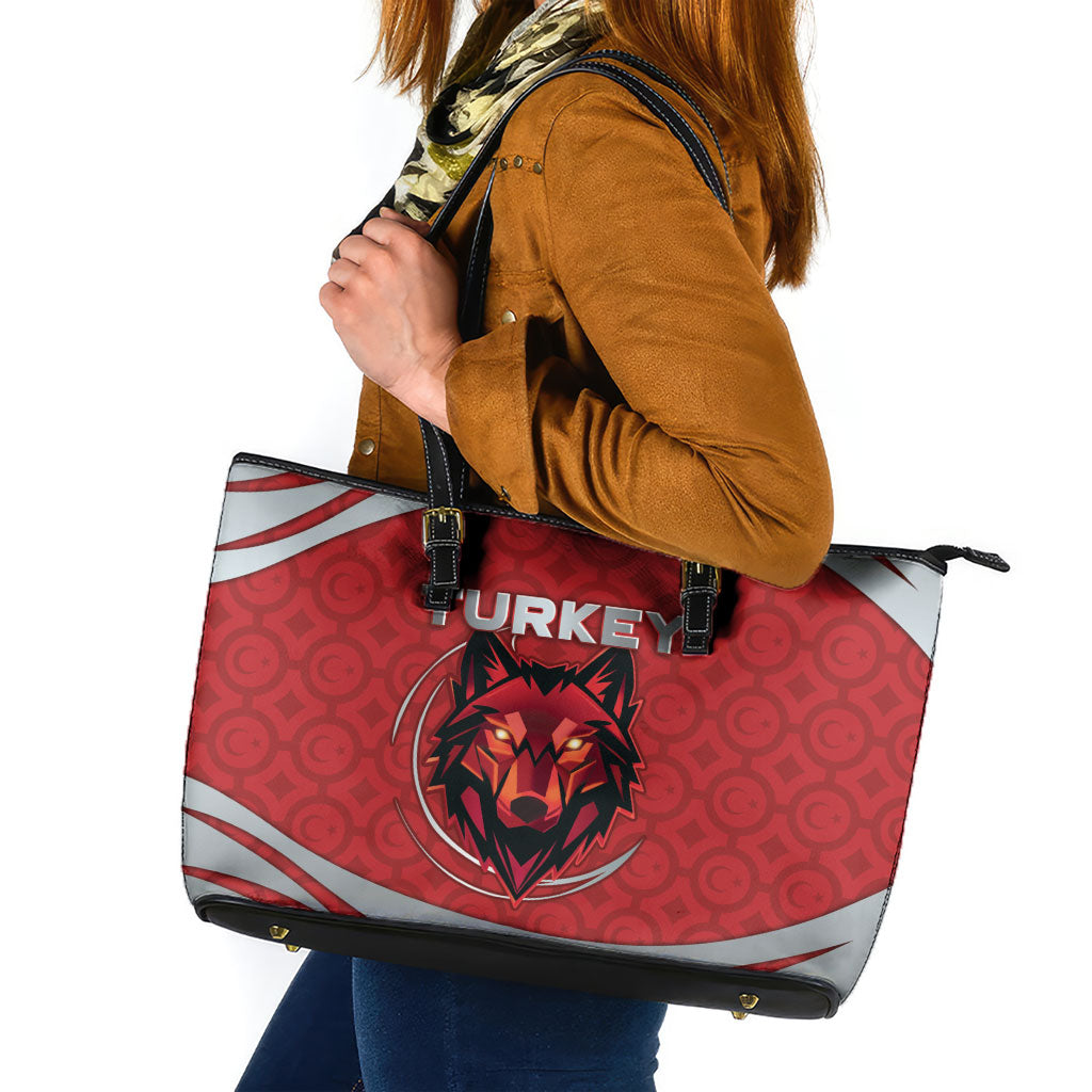 Turkey Football Leather Tote Bag Asena Wolf Crest Unique Style