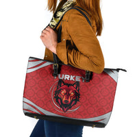 Turkey Football Leather Tote Bag Asena Wolf Crest Unique Style