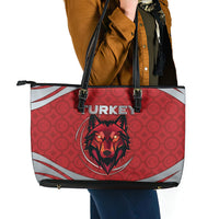 Turkey Football Leather Tote Bag Asena Wolf Crest Unique Style
