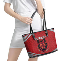 Turkey Football Leather Tote Bag Asena Wolf Crest Unique Style