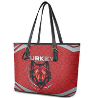 Turkey Football Leather Tote Bag Asena Wolf Crest Unique Style