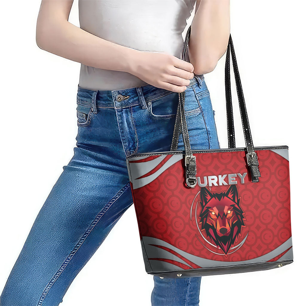Turkey Football Leather Tote Bag Asena Wolf Crest Unique Style