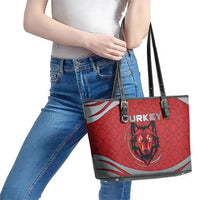 Turkey Football Leather Tote Bag Asena Wolf Crest Unique Style