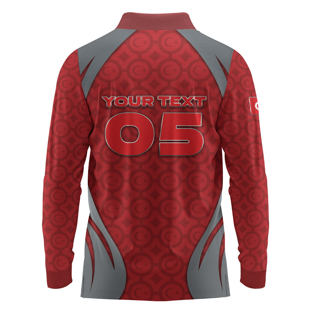 Custom Turkey Football Long Sleeve Polo Shirt Asena Wolf Crest Unique Style