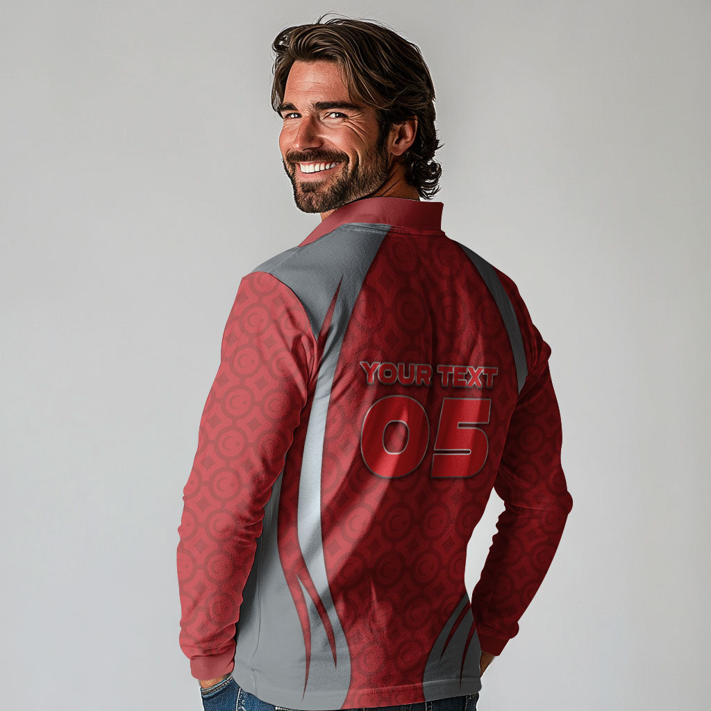 Custom Turkey Football Long Sleeve Polo Shirt Asena Wolf Crest Unique Style