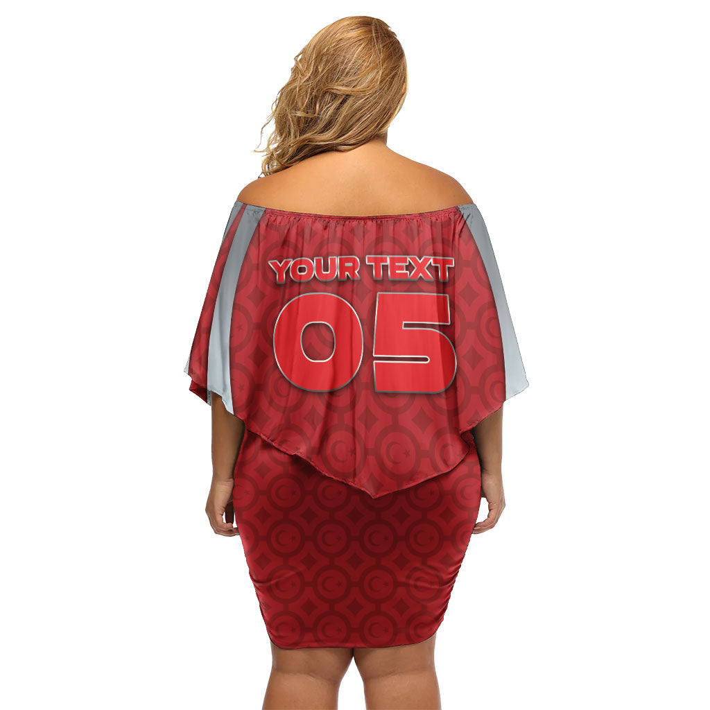 Custom Turkey Football Off Shoulder Short Dress Asena Wolf Crest Unique Style