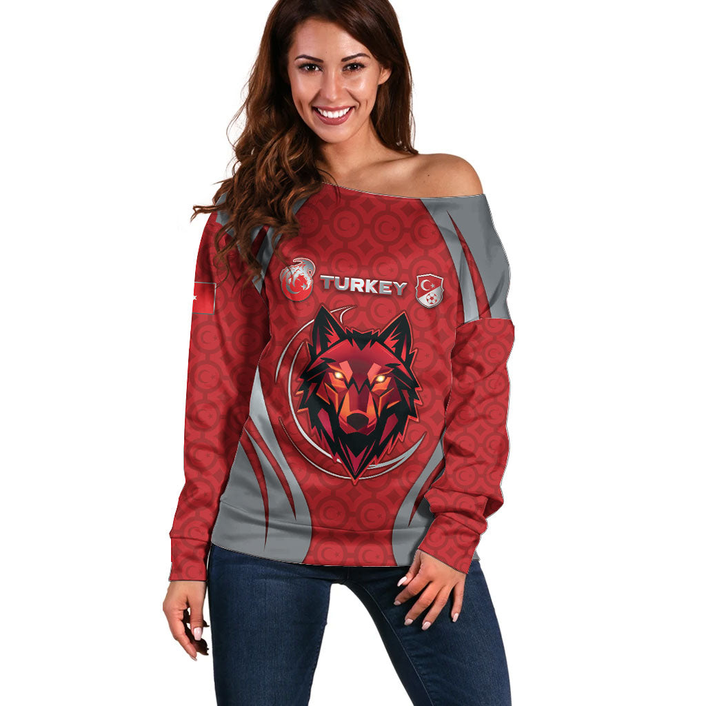Custom Switzerland Football Off Shoulder Sweater Asena Wolf Crest Unique Style