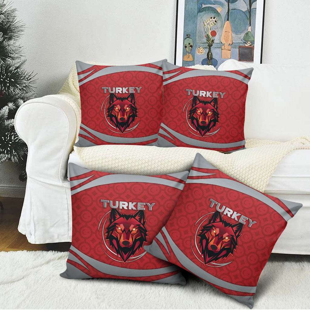 Turkey Football Pillow Cover Asena Wolf Crest Unique Style