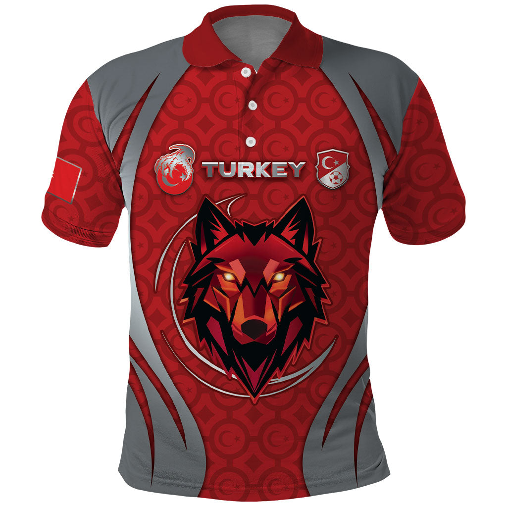 Custom Turkey Football Polo Shirt Asena Wolf Crest Unique Style
