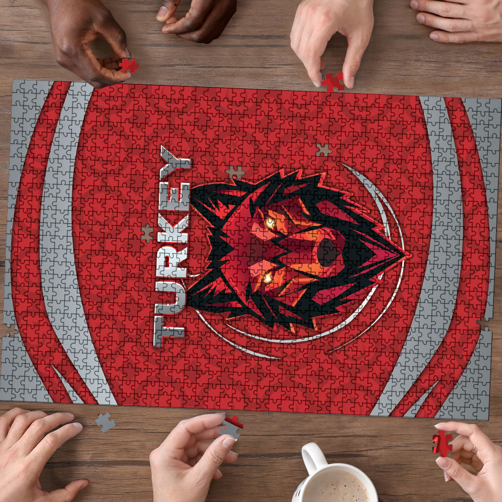 Turkey Football Puzzle Asena Wolf Crest Unique Style