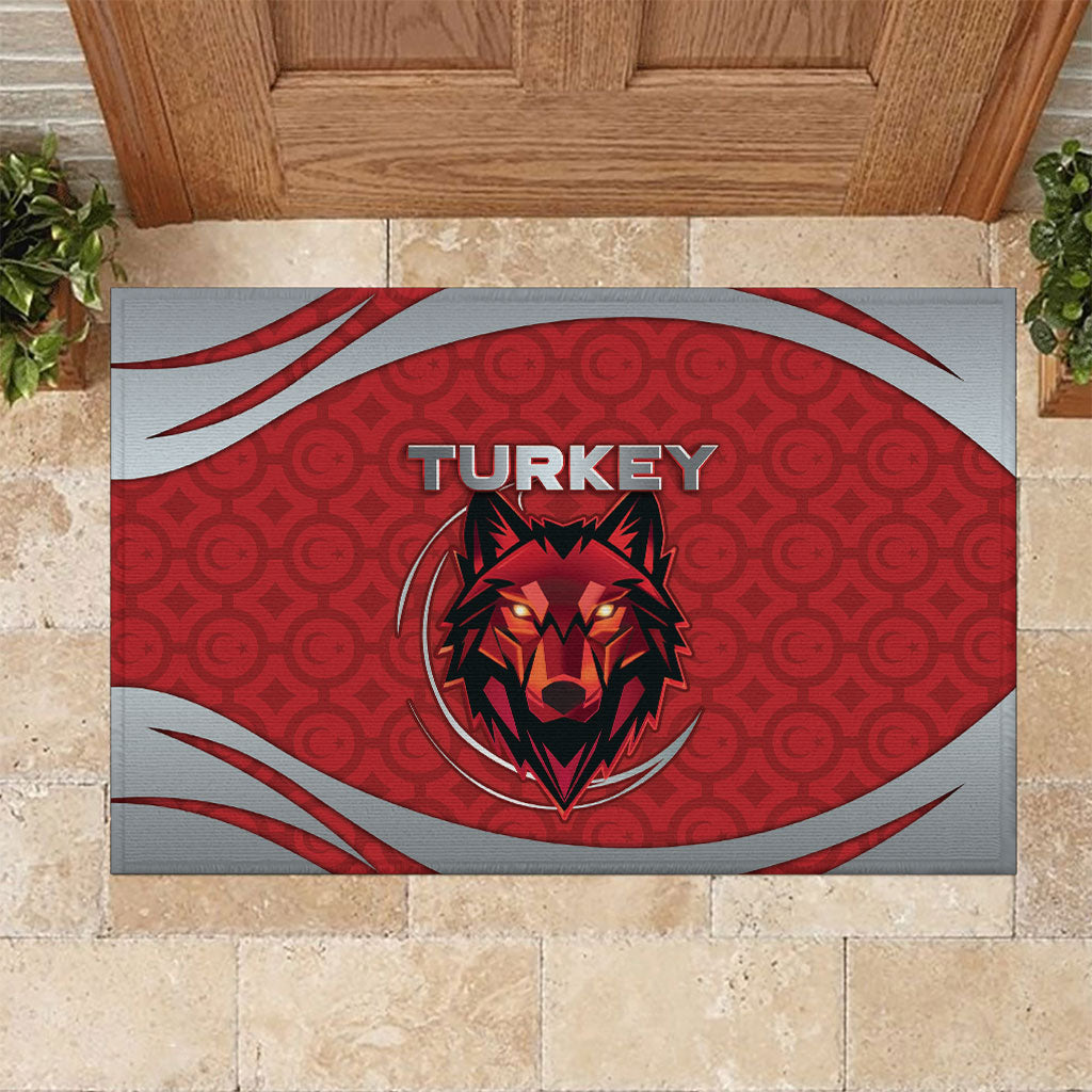 Turkey Football Rubber Doormat Asena Wolf Crest Unique Style