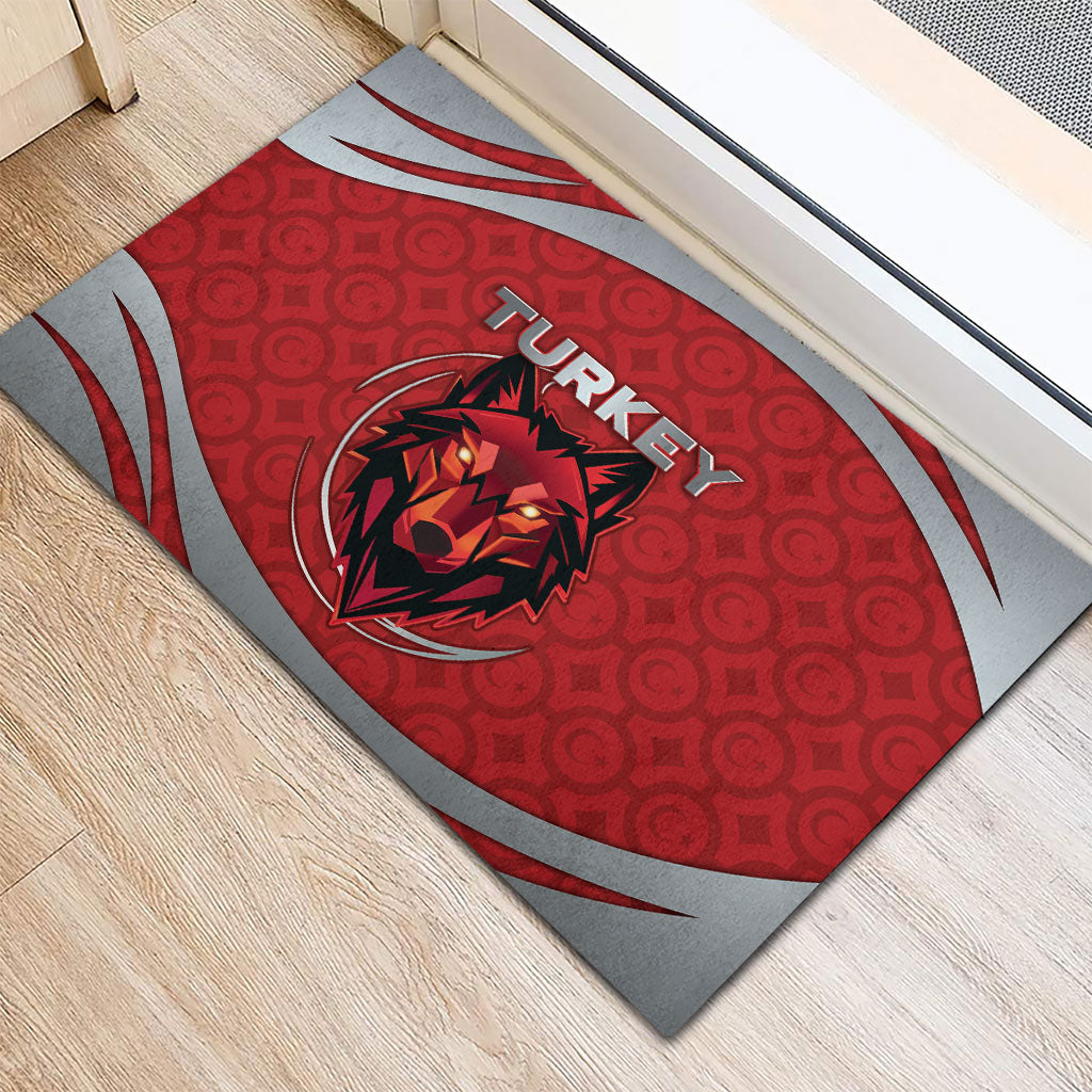 Turkey Football Rubber Doormat Asena Wolf Crest Unique Style