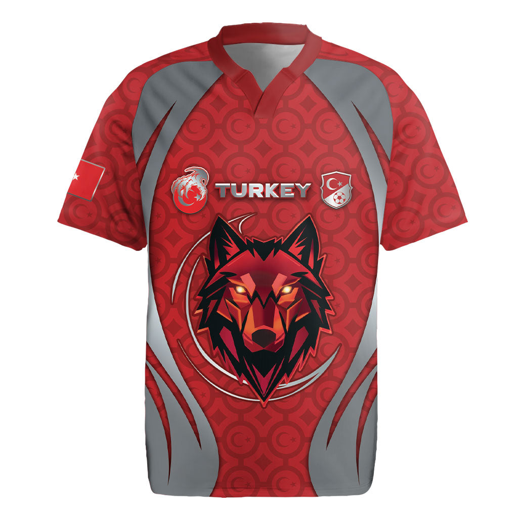 Custom Turkey Football Rugby Jersey Asena Wolf Crest Unique Style