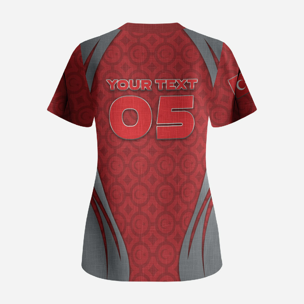 Custom Turkey Football Scrub Top Asena Wolf Crest Unique Style