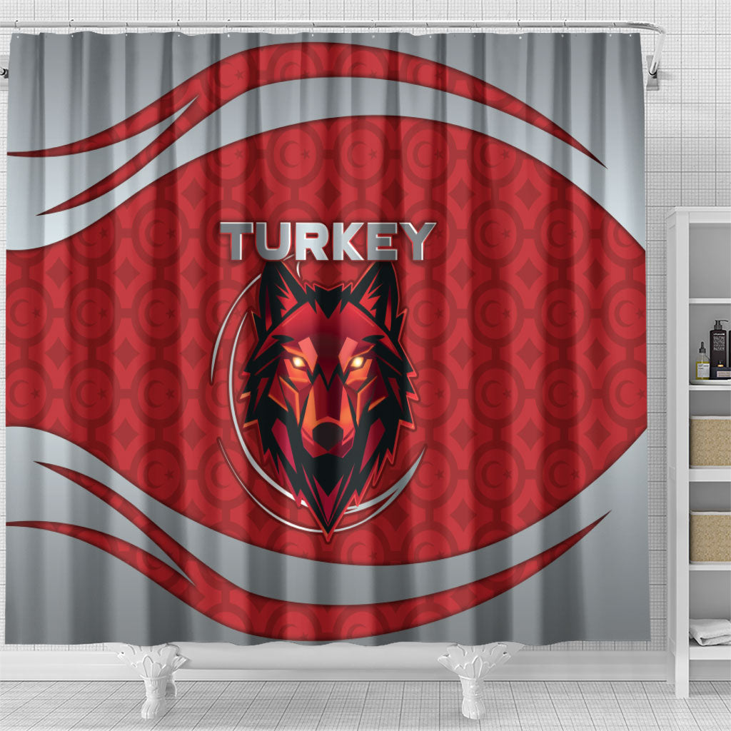 Turkey Football Shower Curtain Asena Wolf Crest Unique Style