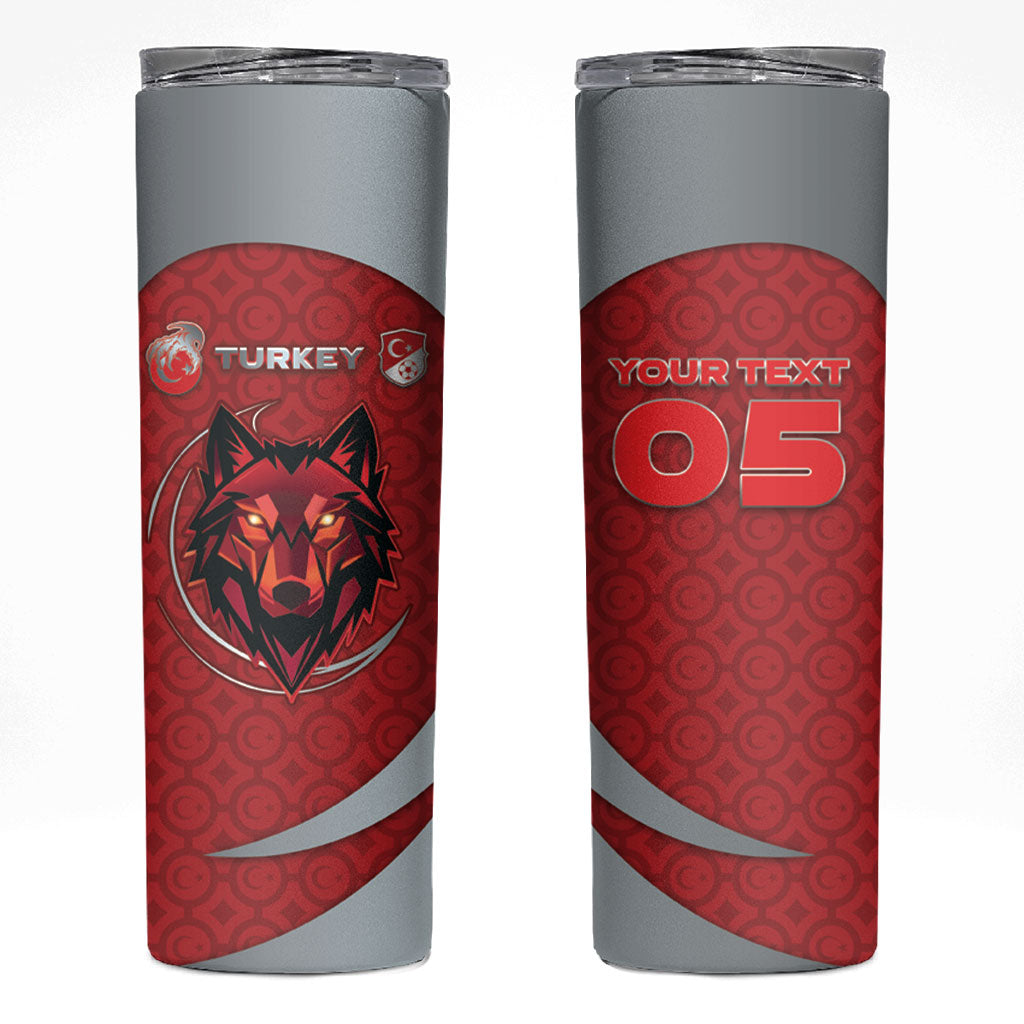 Custom Turkey Football Skinny Tumbler Asena Wolf Crest Unique Style