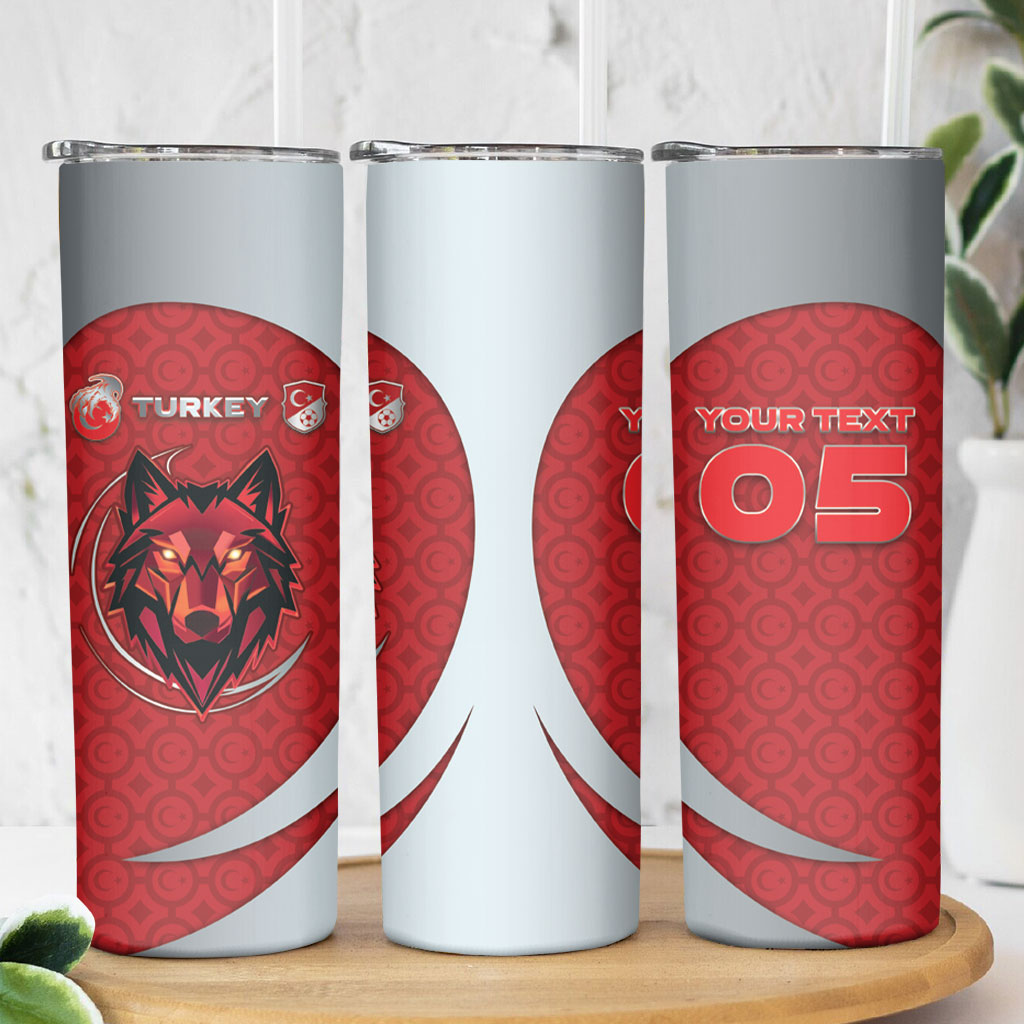 Custom Turkey Football Skinny Tumbler Asena Wolf Crest Unique Style