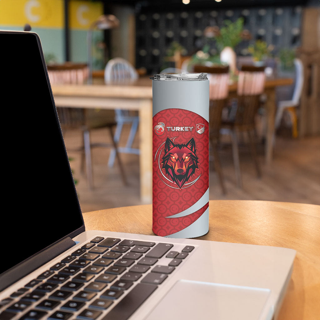Custom Turkey Football Skinny Tumbler Asena Wolf Crest Unique Style