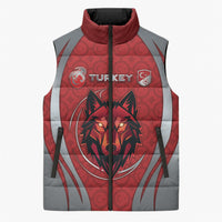 Custom Turkey Football Sleeveless Puffer Jacket Asena Wolf Crest Unique Style