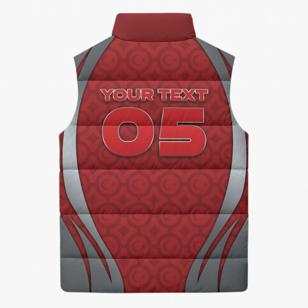 Custom Turkey Football Sleeveless Puffer Jacket Asena Wolf Crest Unique Style