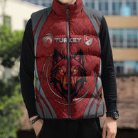 Custom Turkey Football Sleeveless Puffer Jacket Asena Wolf Crest Unique Style
