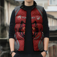 Custom Turkey Football Sleeveless Puffer Jacket Asena Wolf Crest Unique Style
