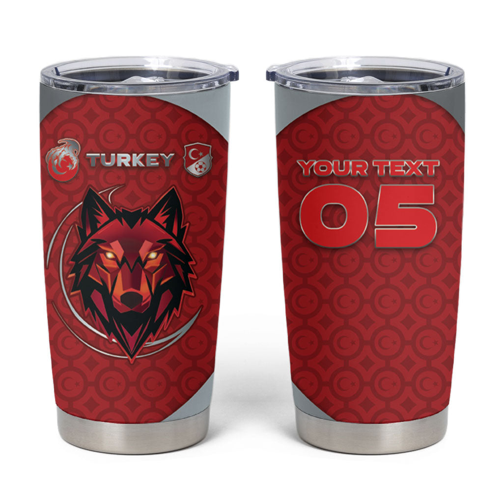 Custom Turkey Football Tumbler Cup Asena Wolf Crest Unique Style