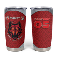 Custom Turkey Football Tumbler Cup Asena Wolf Crest Unique Style